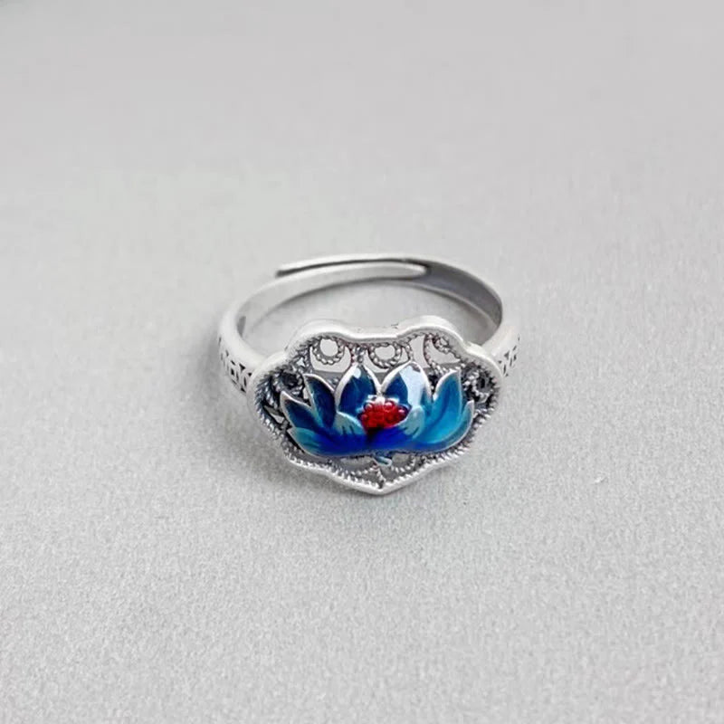 Buddha Stones Lotus Auspicious Cloud New Beginning Necklace Pendant Ring (Extra 30% Off | USE CODE: FS30)