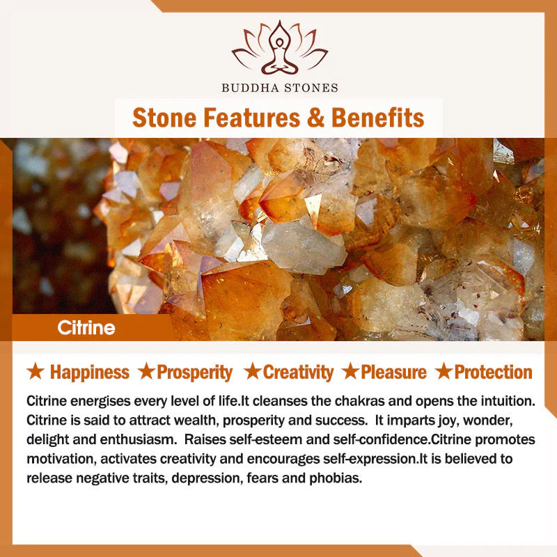 Buddha Stones Natural Citrine Beads Nafu Pleasure Bracelet
