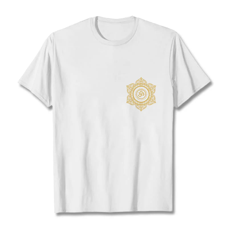Buddha Stones Golden Mandala OM Pattern Tee T-shirt