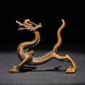 Buddha Stones Mini Dragon Alloy Luck Protection Home Decoration 7.6*2.5*5.4 cm