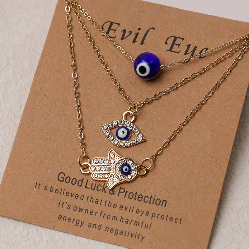 Buddha Stones Evil Eye Hamsa Symbol Blessing Luck Chain Necklace Pendant (Extra 35% Off | USE CODE: FS35)