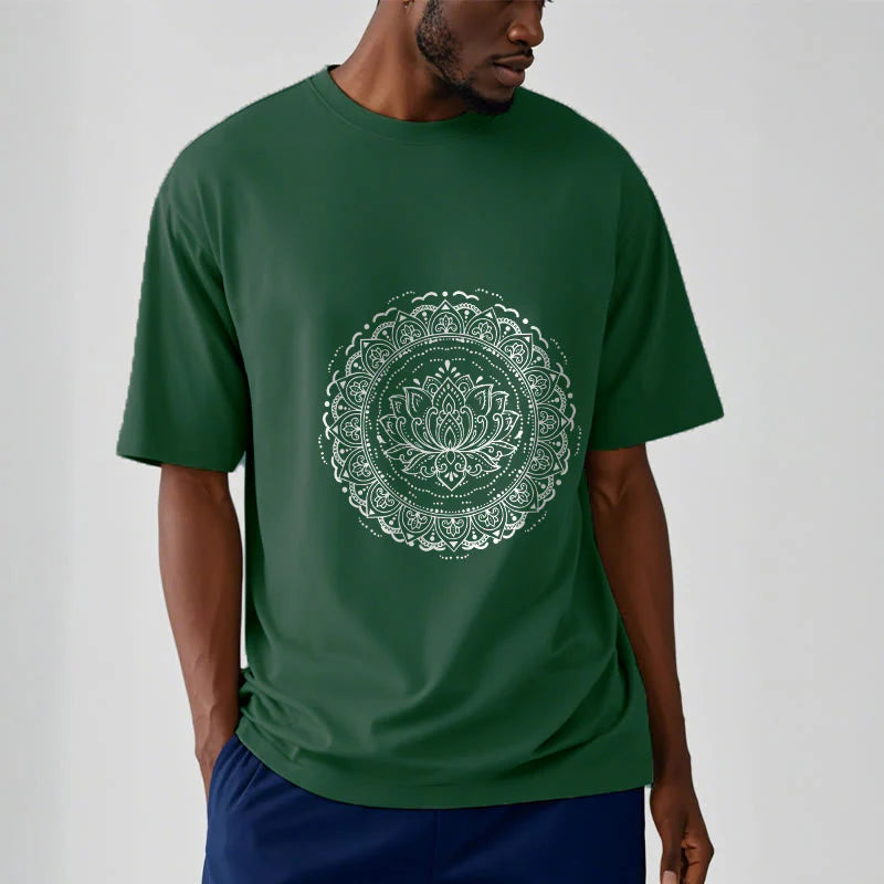 Buddha Stones Mandala Lotus Flower Pattern Tee T-shirt