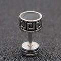 Buddha Stones Cool Men Titanium Steel Balance Round Stud Earrings
