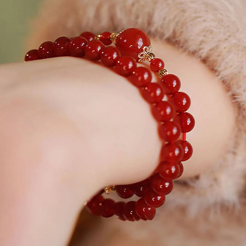 Buddha Stones Double Wrap Red Agate Beaded Self-acceptance Confidence Bracelet
