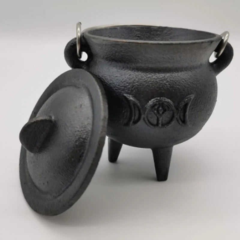 Buddha Stones Cast Iron Cauldron Prayer Altar Burning Holder Incense Sage Smudging Rituals Use Items