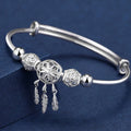 Buddha Stones Tibetan White Copper Blessing Dream Catcher Charm Bracelet