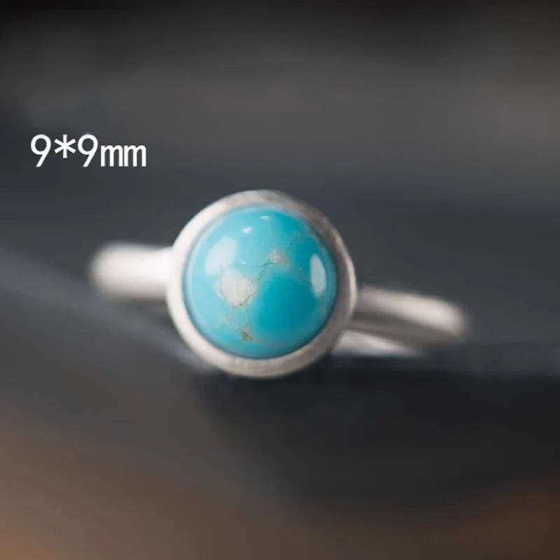 Buddha Stones Natural 925 Sterling Silver Lazurite TurquoiseÂ Adjustable Balance Ring