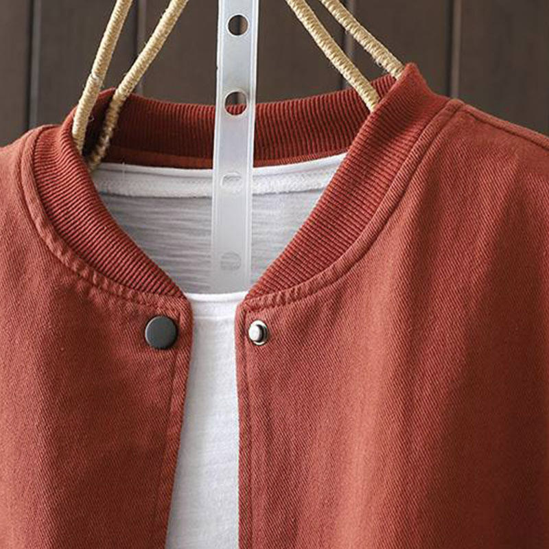 Buddha Stones Fall Button Down Women's Cotton Long Sleeve Outerwear Jacket With Pockets