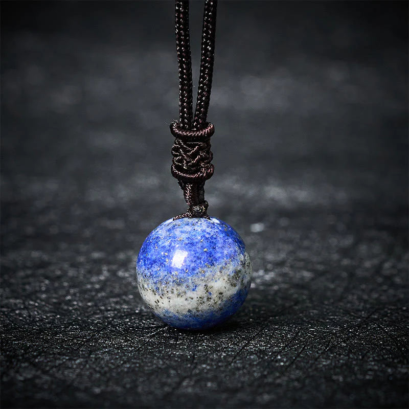 Buddha Stones Amethyst Yellow Agate Various Agate Pink Crystal Lazurite Lapis Lazuli Balance Necklace Pendant