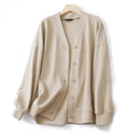 Buddha Stones Plain Buttons Women's Cotton Long Sleeve Jacket