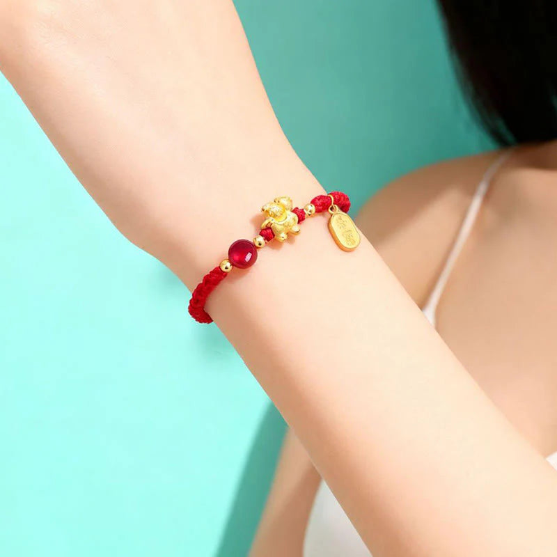 Buddha Stones 999 Sterling Silver Year Of The Horse Peaceful And Rich Success String Bracelet
