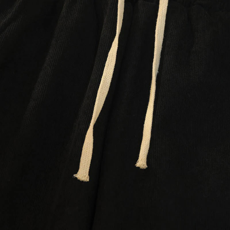 Buddha Stones Women's Patchwork Cotton Corduroy Fleece-Lined Wide Leg Pants With Pockets