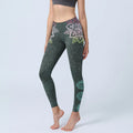 Buddha Stones Symmetry Mandalas Lotus Flowers Pattern Print Gym Leggings Women's Yoga Pants