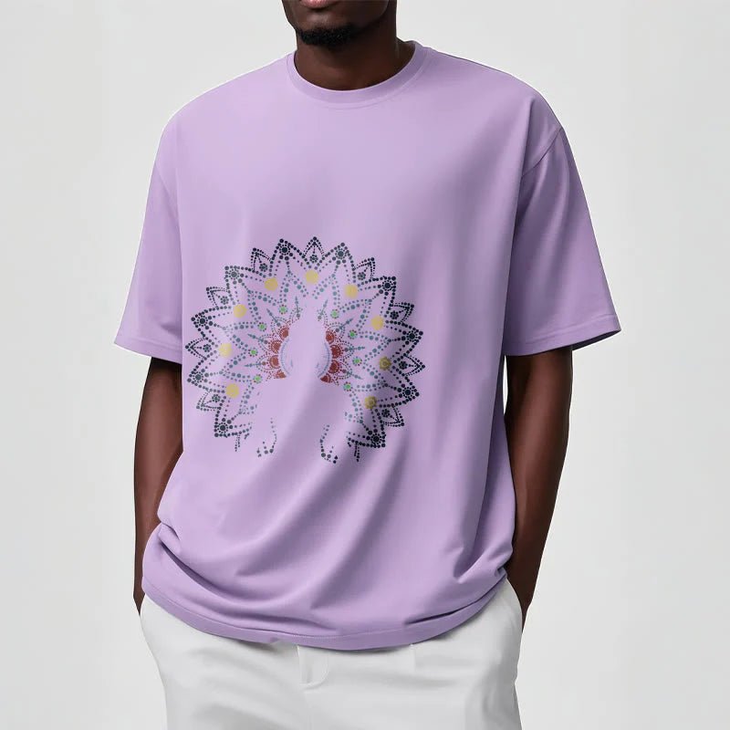 Buddha Stones Mandala Flower Seated Serene Buddha Pattern Tee T-shirt