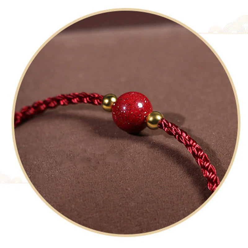 Buddha Stones Cinnabar Red String Blessing Keep Away Evil Spirits Bracelet