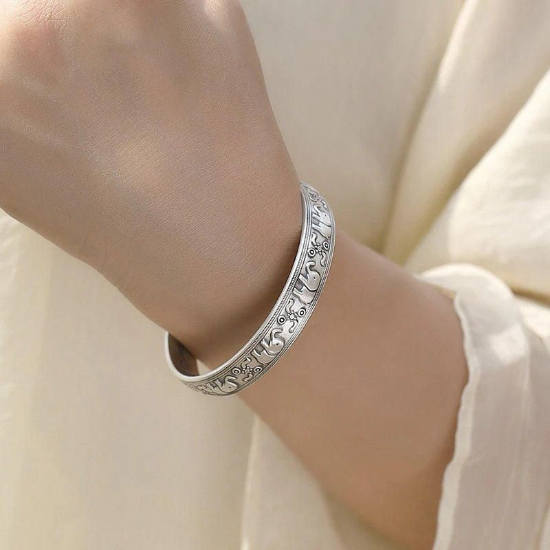 Buddha Stones Elephant White Copper Strength Bracelet Bangle (Extra 30% Off | USE CODE: FS30)