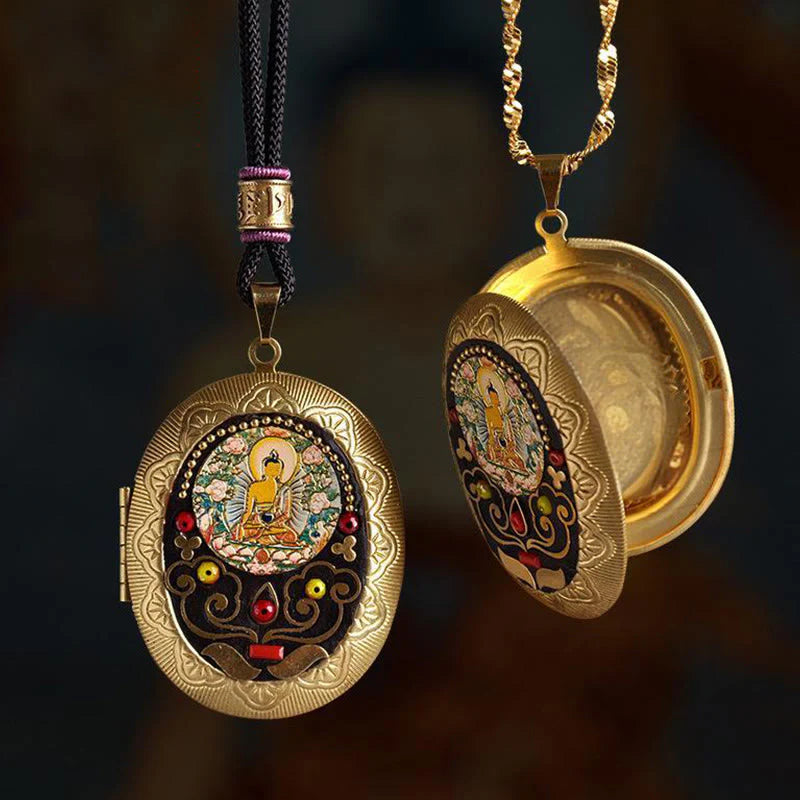 Buddha Stones Copper Kwan Yin Avalokitesvara Zakiram Wealth Pendant Necklace