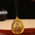 Buddha Stones Tibetan Buddha Liuli Crystal Serenity Necklace Pendant