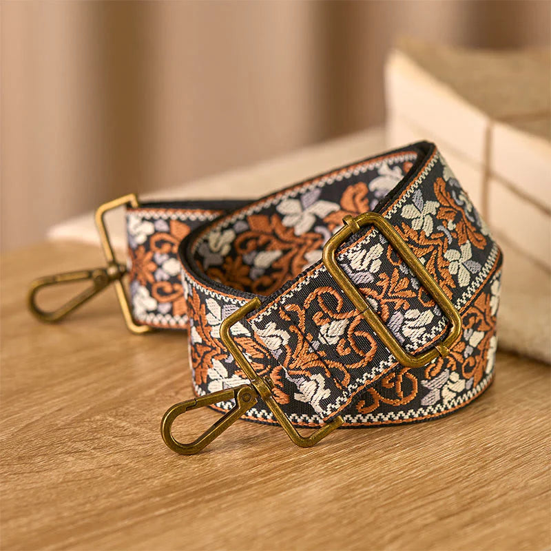 Buddha Stones Bohemian Brown Flower Vine Adjustable Handbags Crossbody Shoulder Bag Straps Replacement