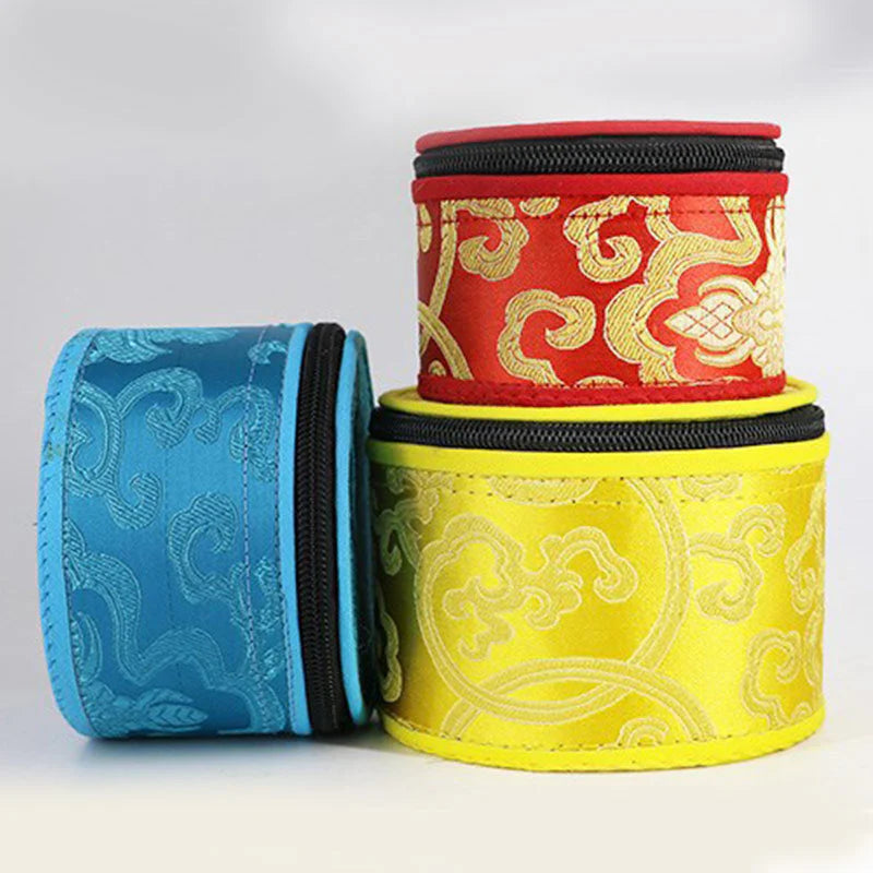 Buddha Stones Tibetan Singing Bowl Storage Bag with Zipper Closure Decoration