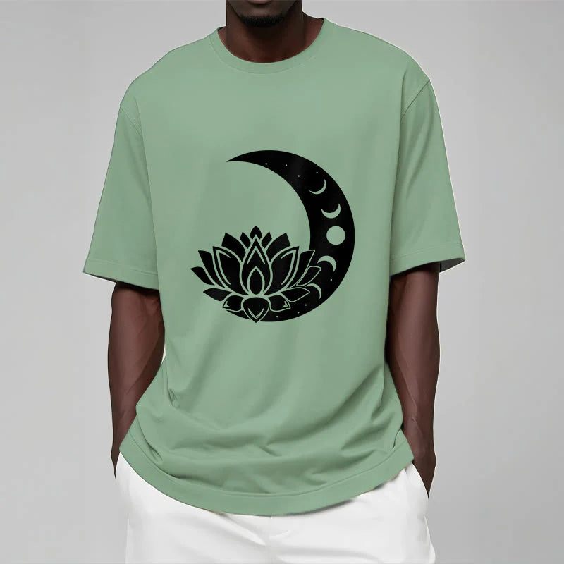 Buddha Stones Crescent Moon Lotus Flower Sun Tee T-shirt