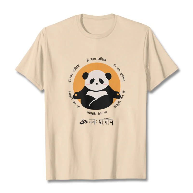 Buddha Stones Panda Sanskrit Namah Shivaya Tee T-shirt