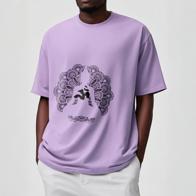 Buddha Stones Pure Color Mandala Om Symbol Pattern Tee T-shirt