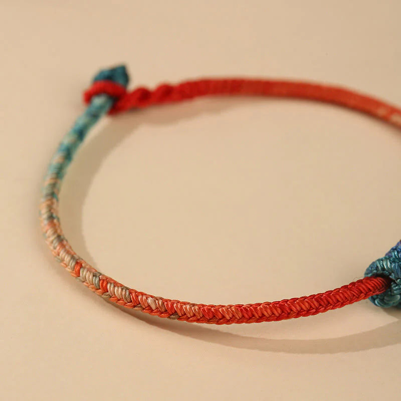 Buddha Stones Colored String Hand-woven Knots Strength Bracelet