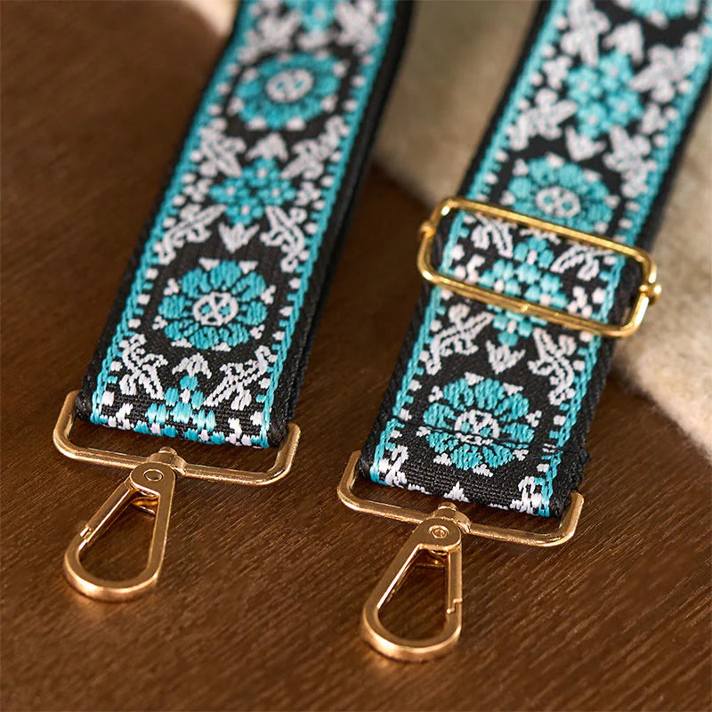 Buddha Stones Bohemian Round Flower Geometric Embroidery Adjustable Handbags Crossbody Shoulder Bag Purse Straps Replacement