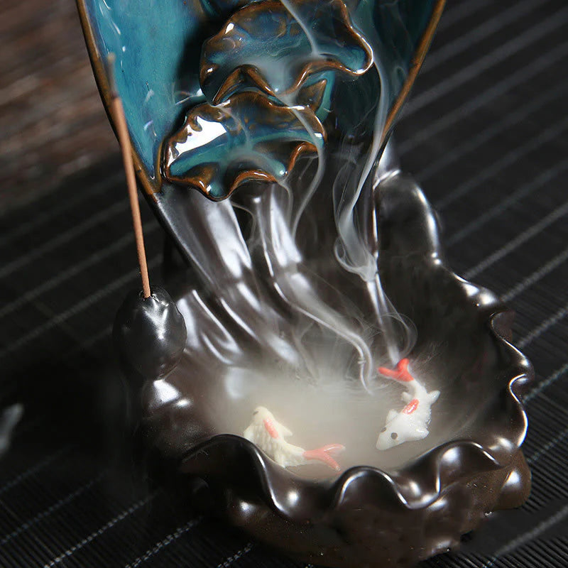 Buddha Stones Waterfall Incense Burner Backflow Incense Holder