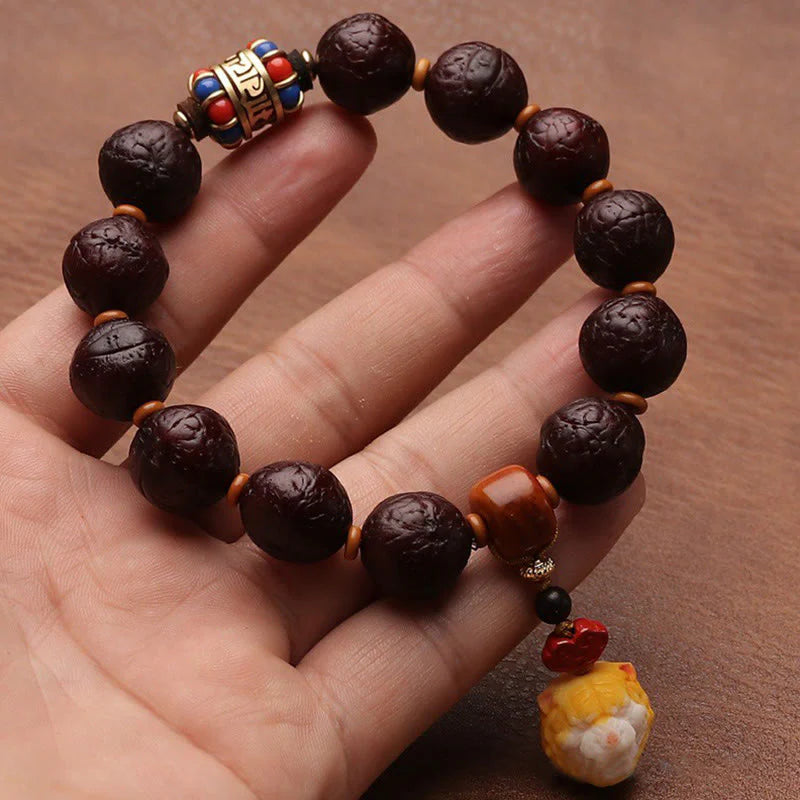 Buddha Stones Tibetan Bodhi Seed Agate Bead Luck Wealth Tassel Charm Wrist Mala (Extra 30% Off | USE CODE: FS30)