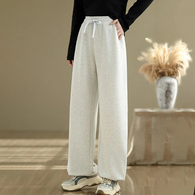 Buddha Stones Casual Rope Women's Cotton Straight-leg Pants With Pockets