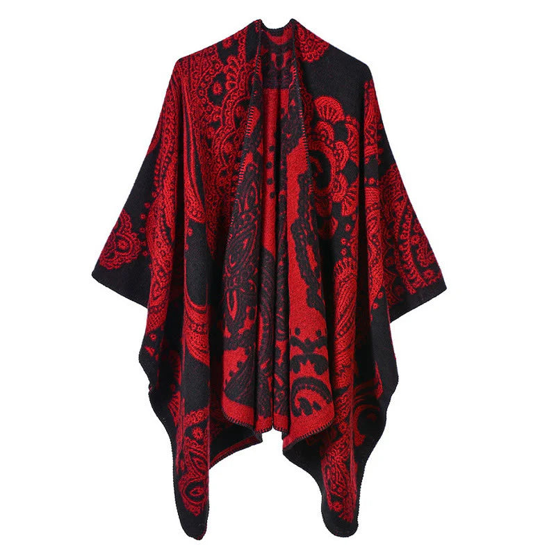 Buddha Stones Tibetan Cashew Flower Shawl Fall Winter Cozy Scarf Wrap