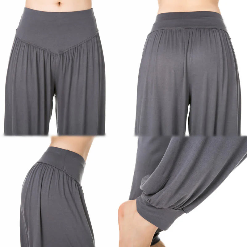 Buddha Stones Plain Color Loose Modal Yoga Dance Harem Pants