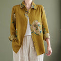 Buddha Stones Literary Artistic Flower Print Cotton Clothing