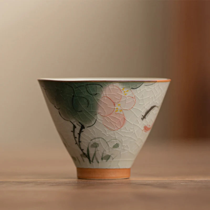 Buddha Stones Persimmon Boat Koi Fish Lotus Ceramic Teacup Kung Fu Tea Cup 50ml