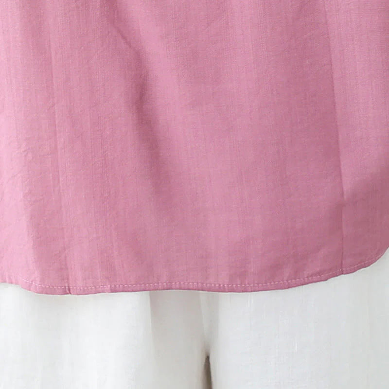 Buddha Stones Casual Summer Plain Crew Neck Women's Polyester Short Sleeve T-shirt