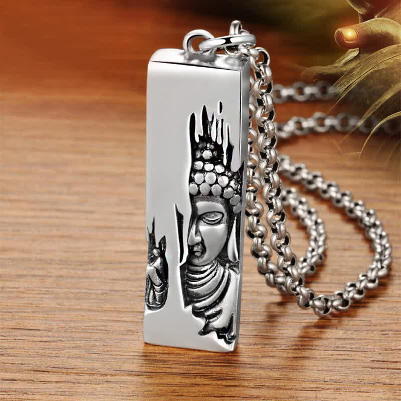 Buddha Stones Tathagata Buddha Strength Protection Amulet Lucky Vintage Style Pendant Necklace