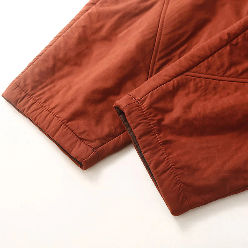 Buddha Stones Women's Winter Plain Elastic Waist Design Thickened Harem Pants With Pockets
