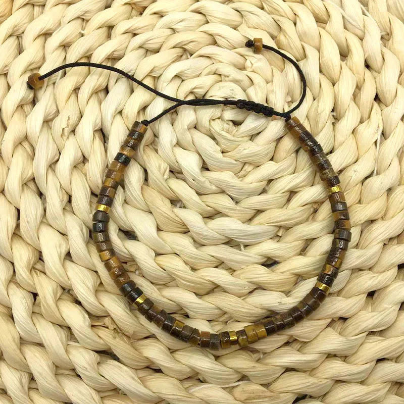 Buddha Stones Natural Tiger Eye Spacer Bead Courage Bracelet