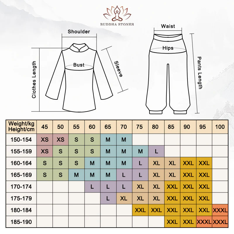 Buddha Stones Meditation Zen Prayer Spiritual Tai Chi Qigong Practice Unisex Embroidery Clothing Set (Extra 30% Off | USE CODE: FS30)