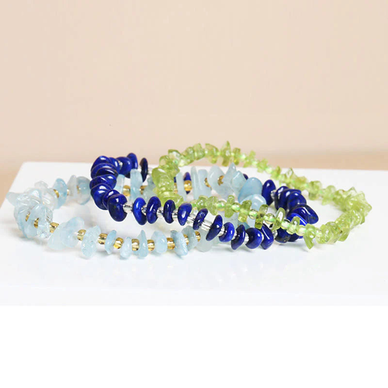 Buddha Stones Natural Irregular Shape Stone Crystal Meditation Balance Bracelet