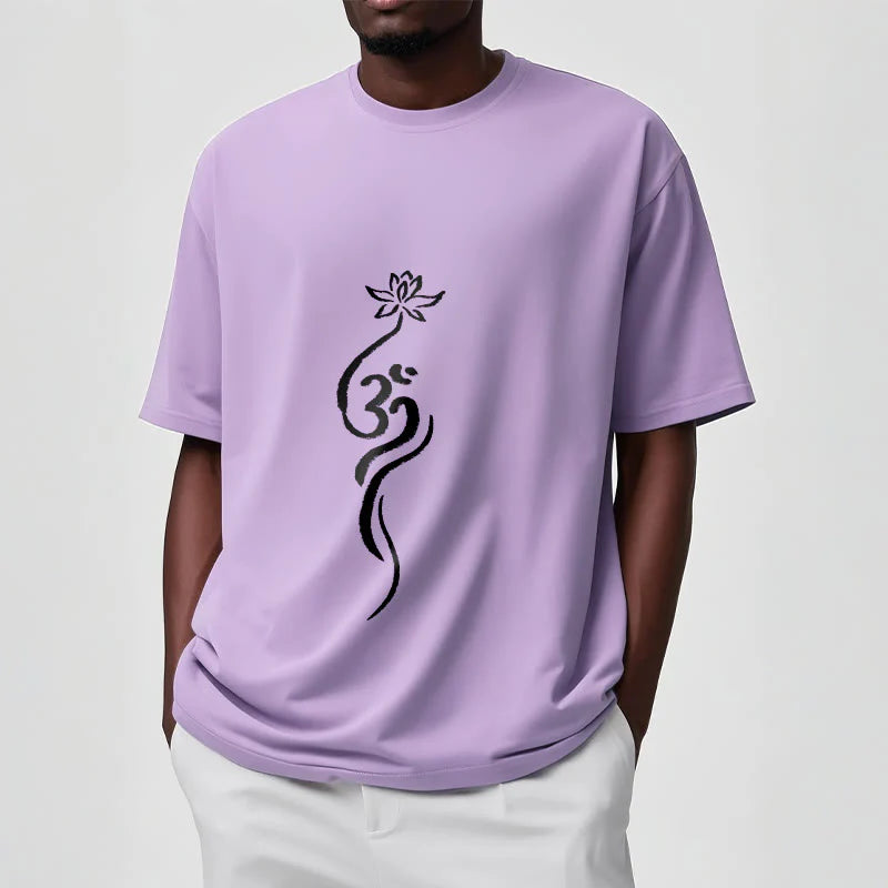 Buddha Stones Lotus Flower Om Design Tee T-shirt