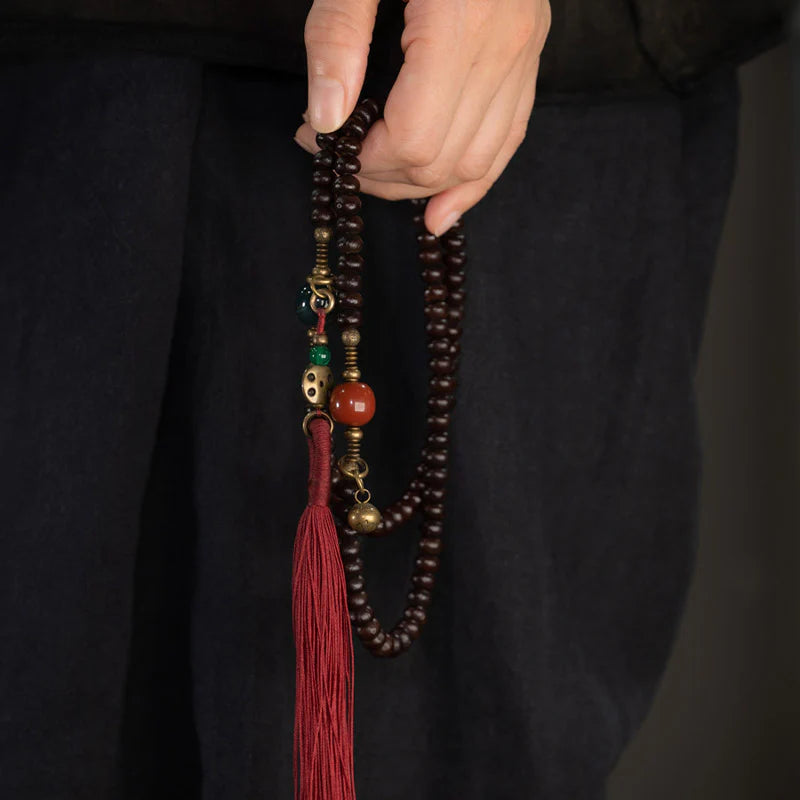 Buddha Stones 108 Mala Beads Natural Tibet Purple Bodhi Seed Auspiciousness Bracelet (Extra 30% Off | USE CODE: FS30)