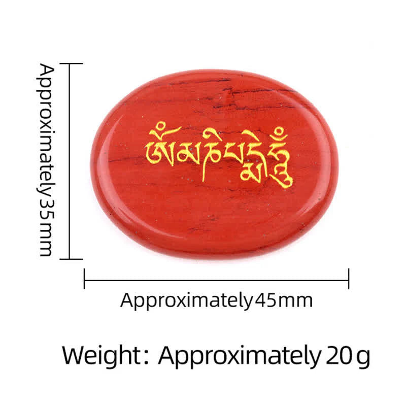 Buddha Stones Om Mani Padme Hum Amethyst Tiger Eye Palm Stone Crystal Decor 35*45mm