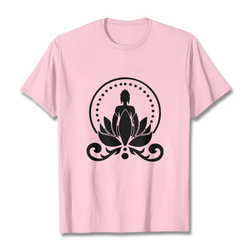Buddha Stones Meditation Buddha Seated On A Lotus Flower Tee T-shirt