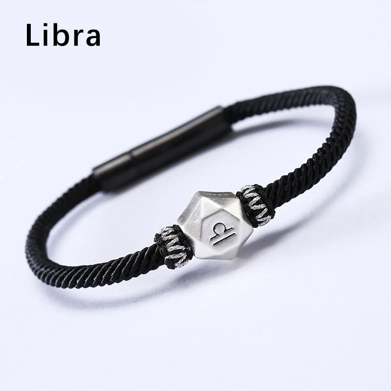 Buddha Stones 999 Sterling Silver 12 Constellations of the Zodiac Protection Handmade String Bracelet (Extra 35% Off | USE CODE: FS35)