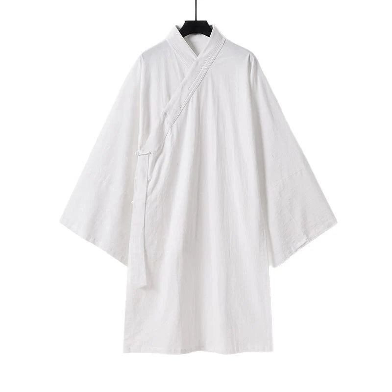 Buddha Stones Wudang Traditional Tai Chi Ceremony Three Quarter Sleeve Men's Taoist Long Robe