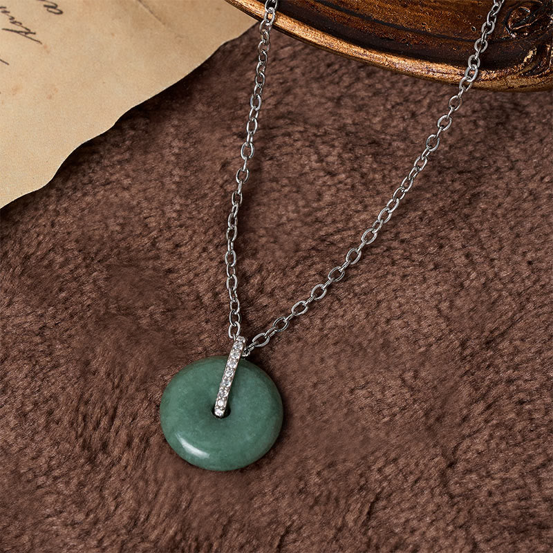 Buddha Stones FOR DEAREST MOTHER Peace Buckle Jade 925 Sterling Silver Luck Necklace Pendants Includes Gift Message Card