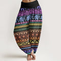 Buddha Stones Cotton Casual Elephant Geometric Figure Women's Elastic Waist Harem Pants